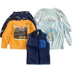 Carter's Adventure Sweatshirt and Vest Set - Yellow, Blue, Gray 3T Boys